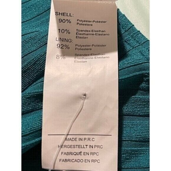 Cupshe Women One Piece Swimsuit Large Green Ribbed Keyhole High Neck Bathing Sui - Picture 8 of 9